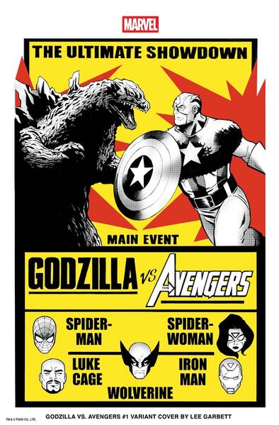 File:GODZILLA VS AVENGERS Cover Garbett.jpg