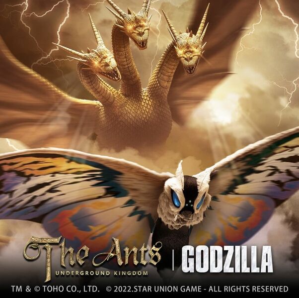 File:The Ants King Ghidorah vs. Rainbow Mothra.jpg