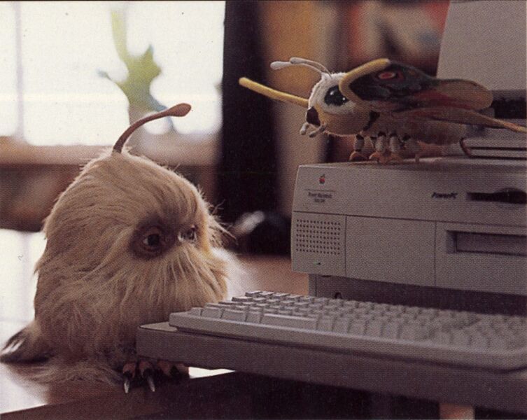 File:ROM2 - Ghogo and Fairy talk next to a Power Macintosh 7600 200.jpg