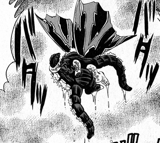 File:'92 - '93 GKOTM Manga - King Godzilla lifts Godzilla.png