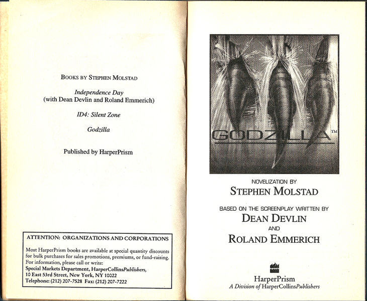 File:Godzilla 1998 The Novelization Intro Pages part 1.jpg