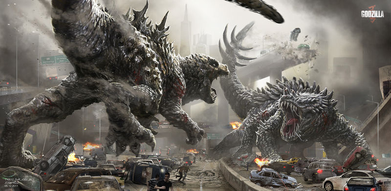 File:Concept Art - Godzilla 2014 - Josh Nizzi Godzilla vs Rokmutul.jpg
