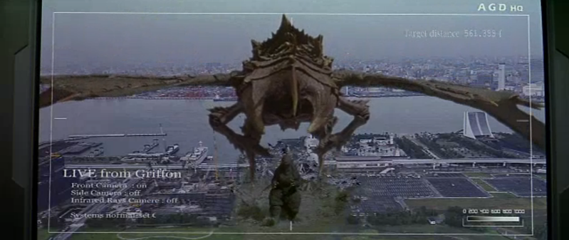 File:Godzilla vs. Megaguirus - Griffon looks at Megaguirus.png